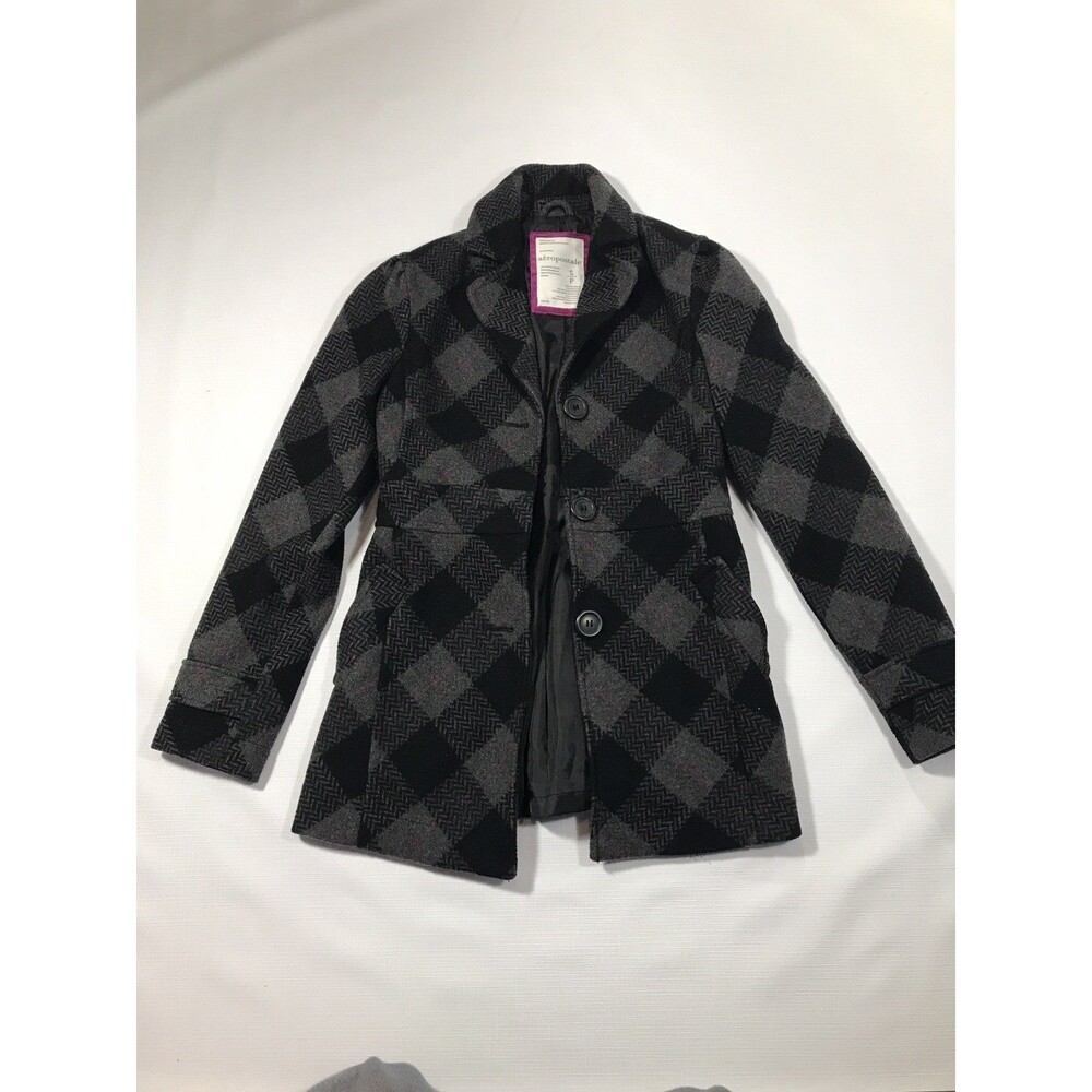 AEROPOSTALE Polyester/Wool Blend Women's Plaid Lined Coat Small